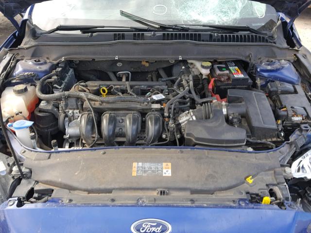 3FA6P0G73DR119312 - 2013 FORD FUSION S BLUE photo 7