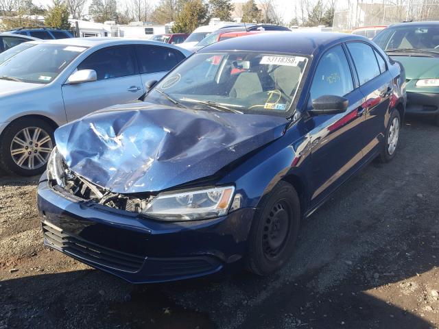 3VW2K7AJ7DM310715 - 2013 VOLKSWAGEN JETTA BASE BLUE photo 2