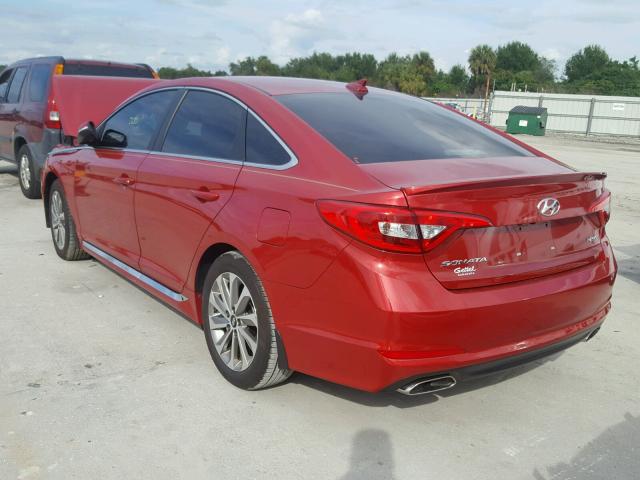 5NPE34AFXHH451149 - 2017 HYUNDAI SONATA SPO RED photo 3