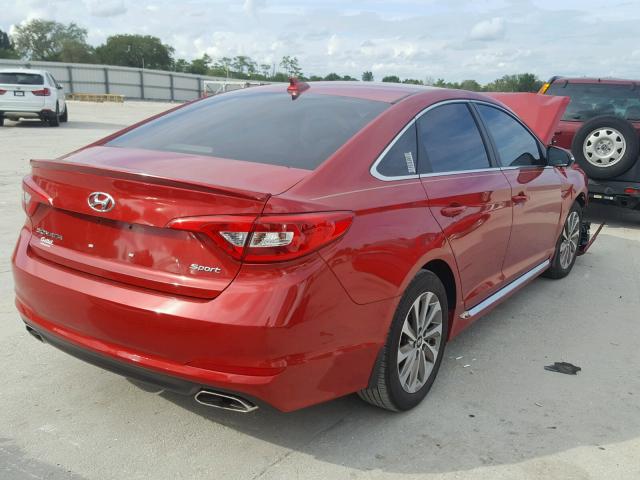 5NPE34AFXHH451149 - 2017 HYUNDAI SONATA SPO RED photo 4