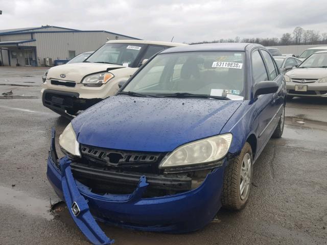 2HGES16315H583593 - 2005 HONDA CIVIC DX V BLUE photo 2