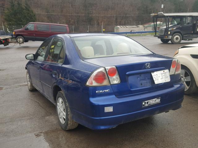 2HGES16315H583593 - 2005 HONDA CIVIC DX V BLUE photo 3