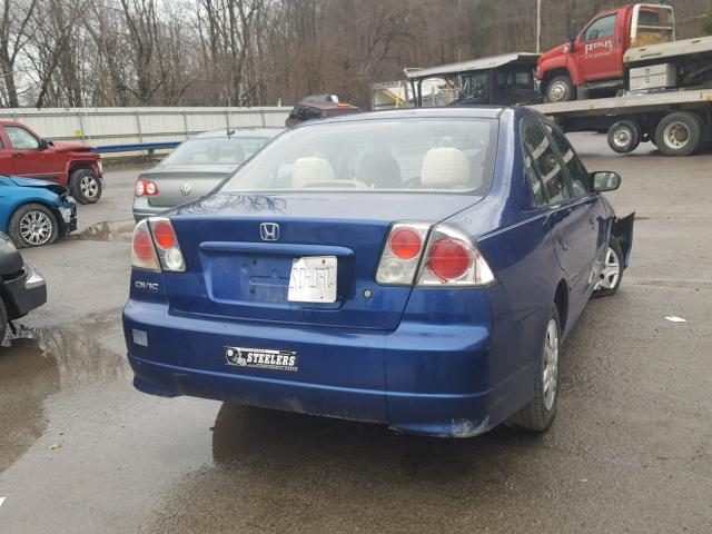 2HGES16315H583593 - 2005 HONDA CIVIC DX V BLUE photo 4