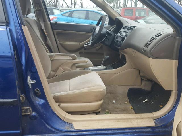 2HGES16315H583593 - 2005 HONDA CIVIC DX V BLUE photo 5