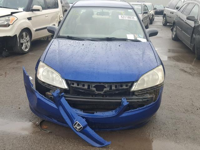 2HGES16315H583593 - 2005 HONDA CIVIC DX V BLUE photo 7