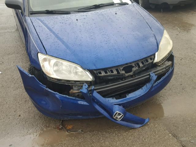 2HGES16315H583593 - 2005 HONDA CIVIC DX V BLUE photo 9