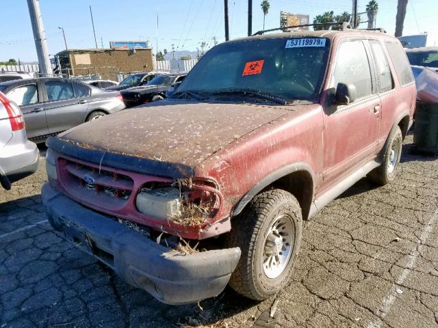 1FMYU60E6YUA07105 - 2000 FORD EXPLORER S RED photo 2