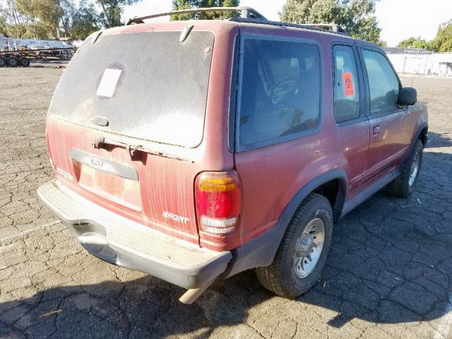 1FMYU60E6YUA07105 - 2000 FORD EXPLORER S RED photo 4