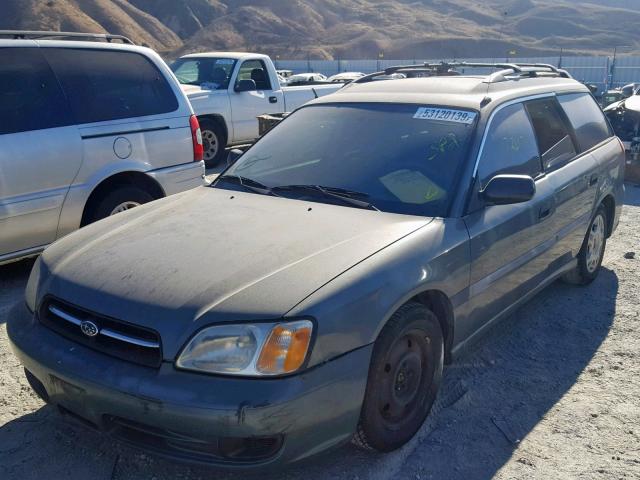 4S3BH635527308500 - 2002 SUBARU LEGACY L GREEN photo 2