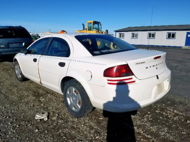 1B3EL36X04N331822 - 2004 DODGE STRATUS SE WHITE photo 3