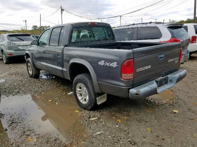 1D7HG38X63S228892 - 2003 DODGE DAKOTA QUA GRAY photo 3