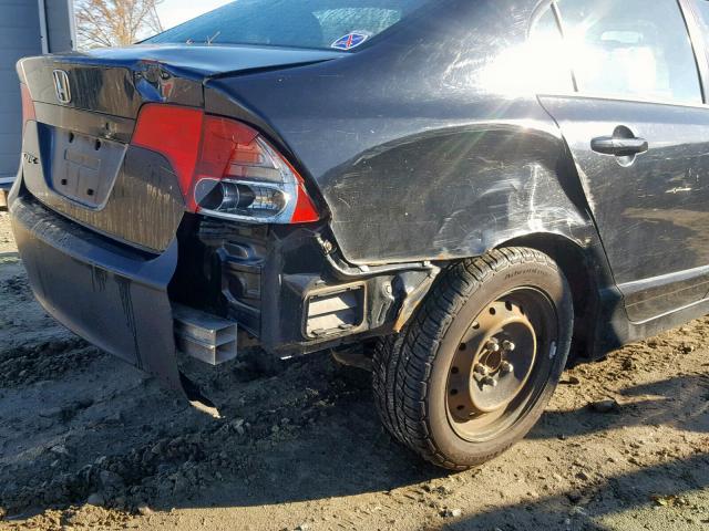 2HGFA16548H343712 - 2008 HONDA CIVIC LX BLACK photo 9