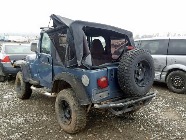 1J4FY19S1XP490117 - 1999 JEEP WRANGLER / BLUE photo 3