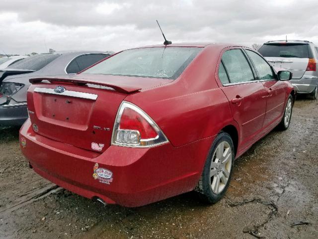 3FAHP08199R192727 - 2009 FORD FUSION SEL RED photo 4