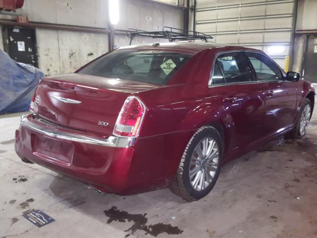 2C3CCARG5EH211793 - 2014 CHRYSLER 300 RED photo 4