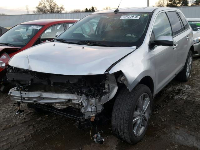 2FMDK3JC6DBB64116 - 2013 FORD EDGE SEL SILVER photo 2