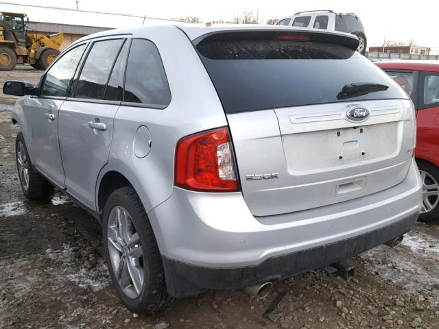 2FMDK3JC6DBB64116 - 2013 FORD EDGE SEL SILVER photo 3