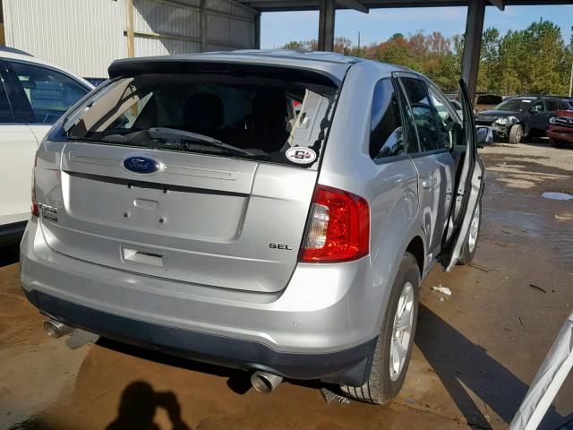 2FMDK3JC4DBE36355 - 2013 FORD EDGE SEL SILVER photo 4