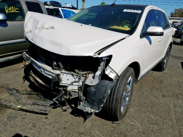 2FMDK4KC4DBA83264 - 2013 FORD EDGE LIMIT WHITE photo 2