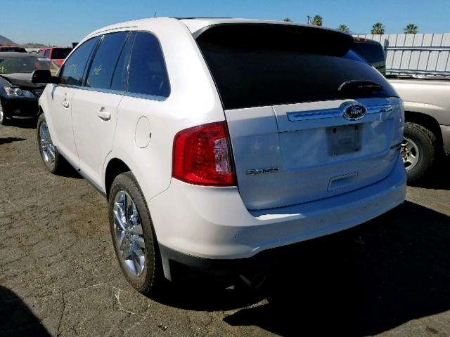 2FMDK4KC4DBA83264 - 2013 FORD EDGE LIMIT WHITE photo 3