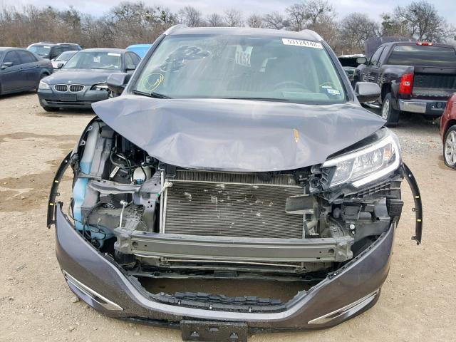 2HKRM4H71FH673864 - 2015 HONDA CR-V EXL GRAY photo 9