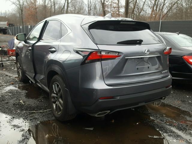 JTJBARBZXF2001446 - 2015 LEXUS NX 200T GRAY photo 3