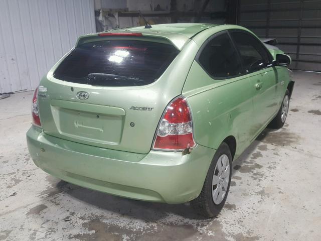 KMHCM3ACXAU156743 - 2010 HYUNDAI ACCENT BLU GREEN photo 4