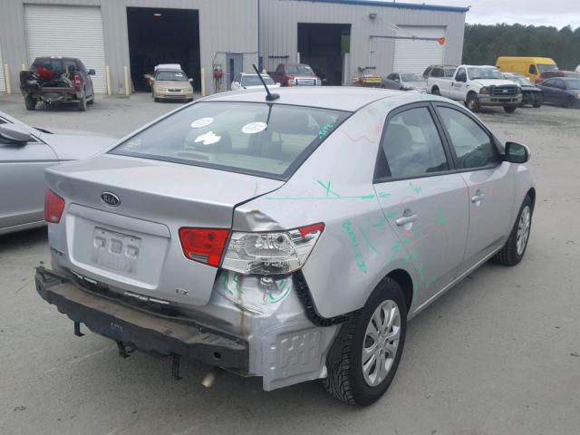 KNAFU4A26B5449787 - 2011 KIA FORTE EX SILVER photo 4