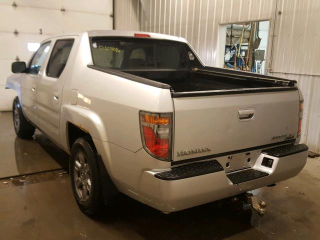 2HJYK16378H522065 - 2008 HONDA RIDGELINE SILVER photo 3