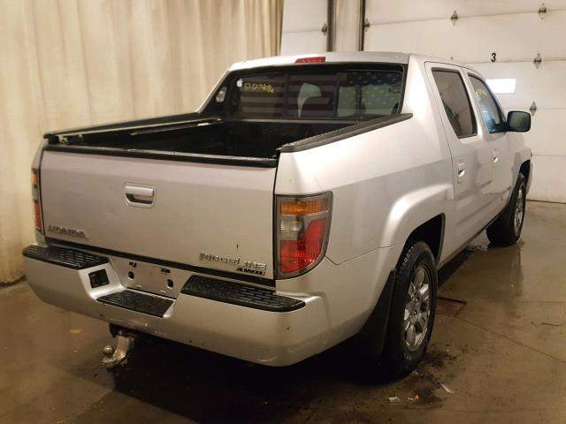 2HJYK16378H522065 - 2008 HONDA RIDGELINE SILVER photo 4