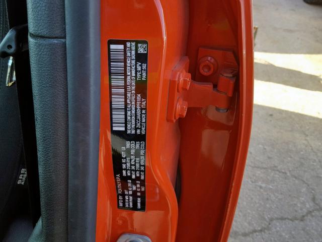 ZACCJAAB0HPF61854 - 2017 JEEP RENEGADE S ORANGE photo 10