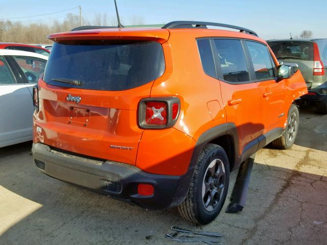 ZACCJAAB0HPF61854 - 2017 JEEP RENEGADE S ORANGE photo 4