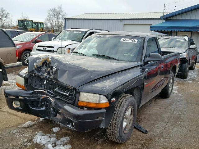 1B7FL26X7XS156682 - 1999 DODGE DAKOTA BLACK photo 2