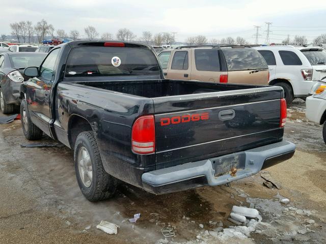 1B7FL26X7XS156682 - 1999 DODGE DAKOTA BLACK photo 3