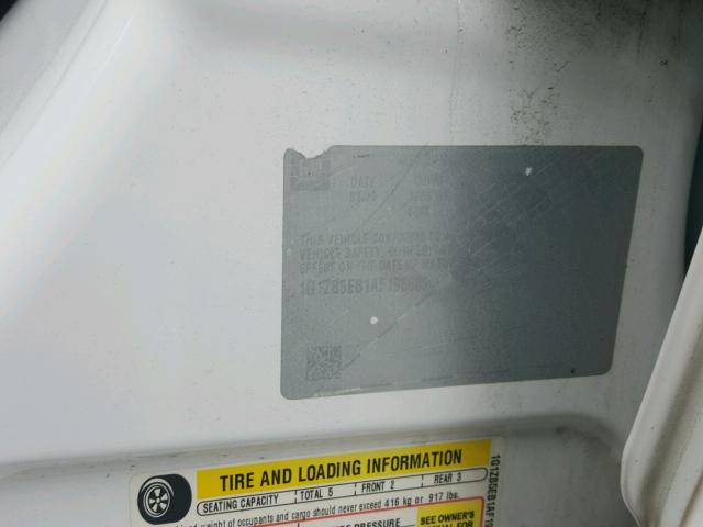 1G1ZB5EB1AF196885 - 2010 CHEVROLET MALIBU LS WHITE photo 10