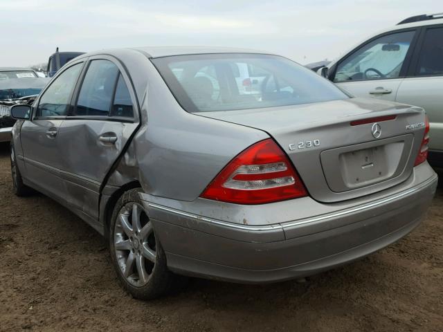 WDBRF40J94A568350 - 2004 MERCEDES-BENZ C 230K SPO GRAY photo 3