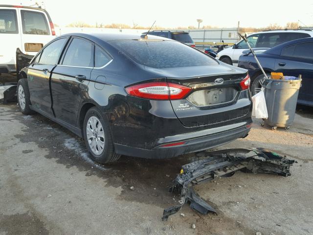 3FA6P0G73DR343499 - 2013 FORD FUSION S BLACK photo 3