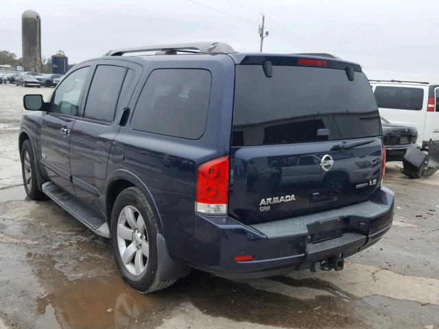 5N1BA08D68N623632 - 2008 NISSAN ARMADA SE BLUE photo 3