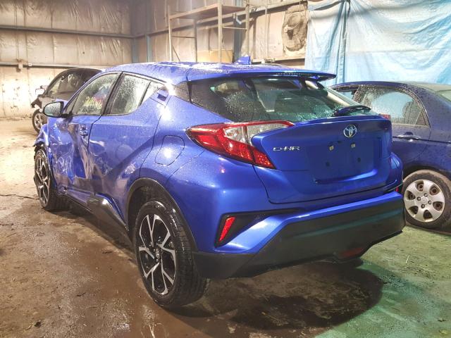 NMTKHMBX0JR049098 - 2018 TOYOTA C-HR XLE BLUE photo 3