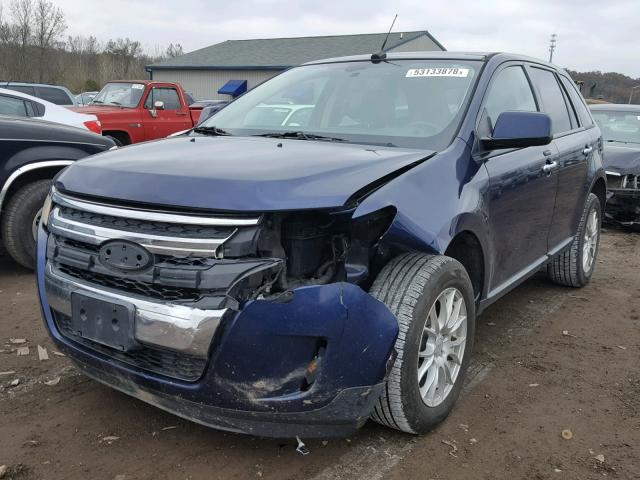 2FMDK4JCXBBA06736 - 2011 FORD EDGE SEL BLUE photo 2