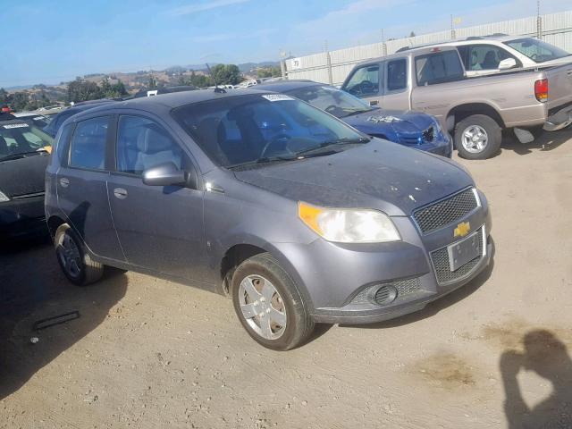 KL1TD66E69B609853 - 2009 CHEVROLET AVEO LS GRAY photo 1