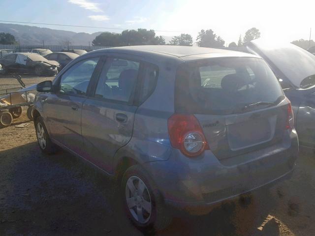 KL1TD66E69B609853 - 2009 CHEVROLET AVEO LS GRAY photo 3