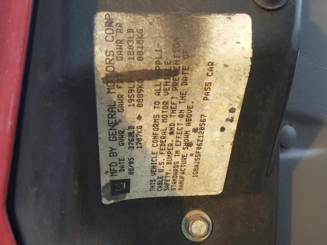 1G8AJ55F06Z120567 - 2006 SATURN ION LEVEL MAROON photo 10