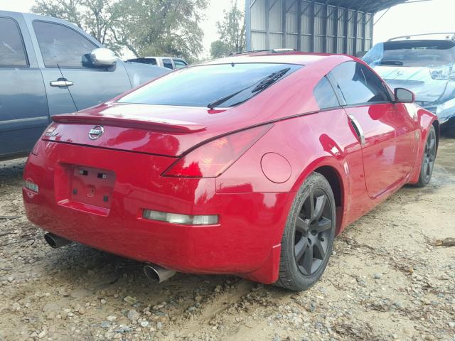 JN1AZ34D45M610608 - 2005 NISSAN 350Z COUPE RED photo 4