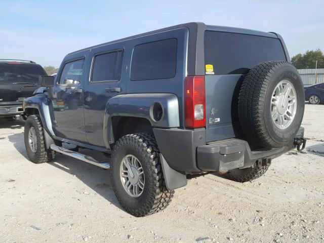 5GTDN13E078141381 - 2007 HUMMER H3 BLUE photo 3