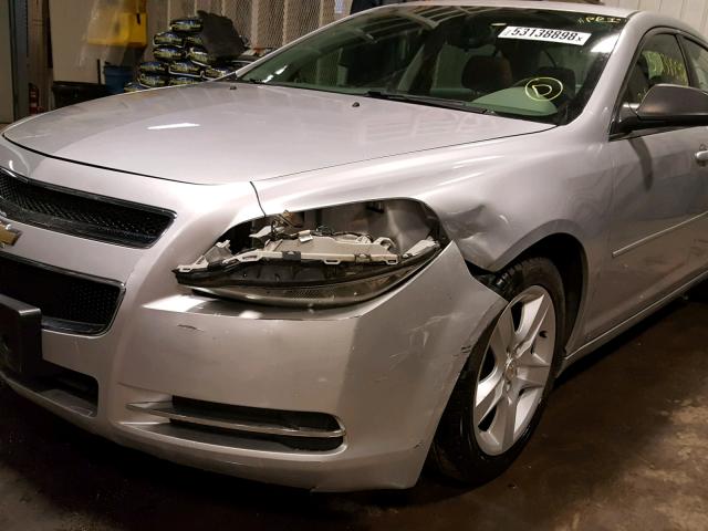 1G1ZG57BX9F204377 - 2009 CHEVROLET MALIBU LS ვერცხლისფერი ფოტო 9