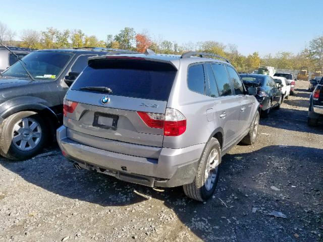 WBXPC93447WF25245 - 2007 BMW X3 3.0SI GRAY photo 4