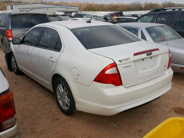 3FAHP0GA3CR108412 - 2012 FORD FUSION S WHITE photo 3