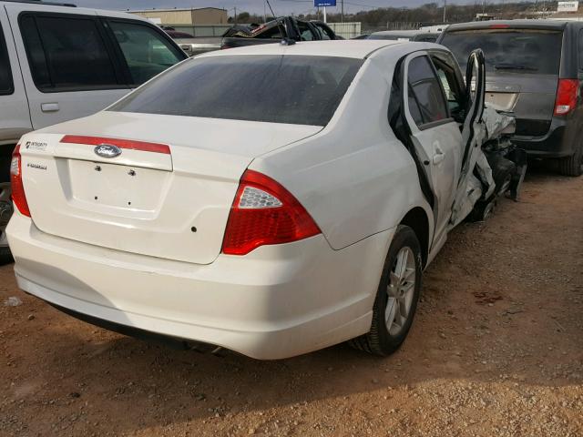 3FAHP0GA3CR108412 - 2012 FORD FUSION S WHITE photo 4