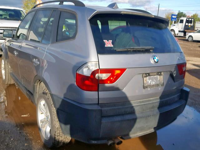 WBXPA73484WC42353 - 2004 BMW X3 2.5I SILVER photo 3